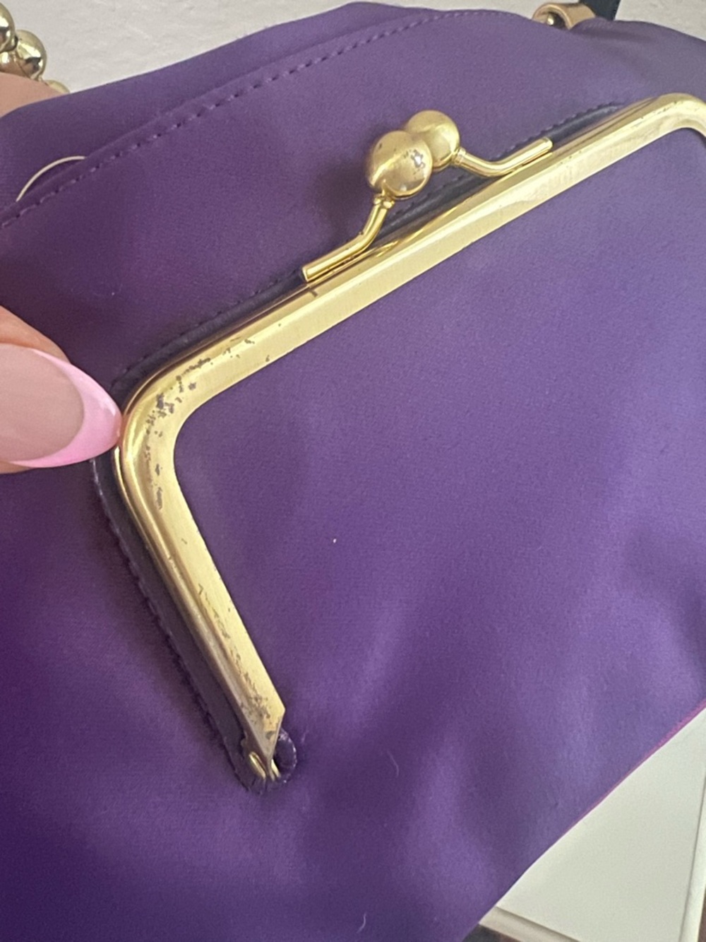 Coach Purple Satin Shoulder Bag with Gold Hardware - Picture 6 of 10